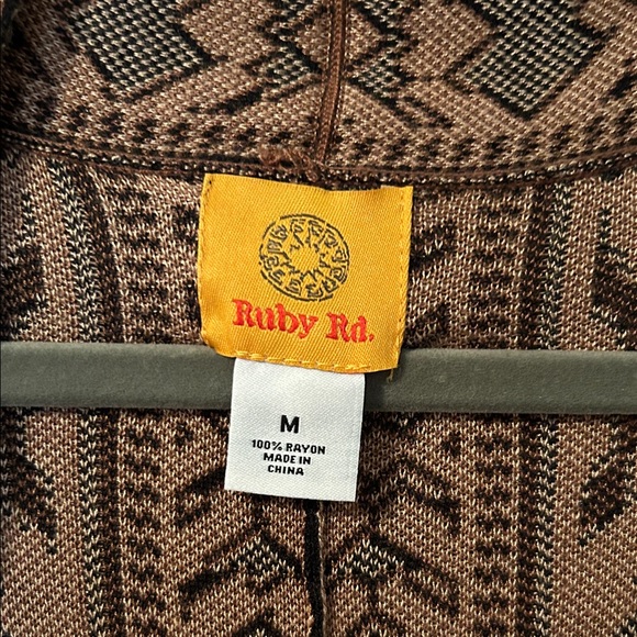 Ruby Rd. Leopard Print Draped Cardigan - Picture 2 of 4